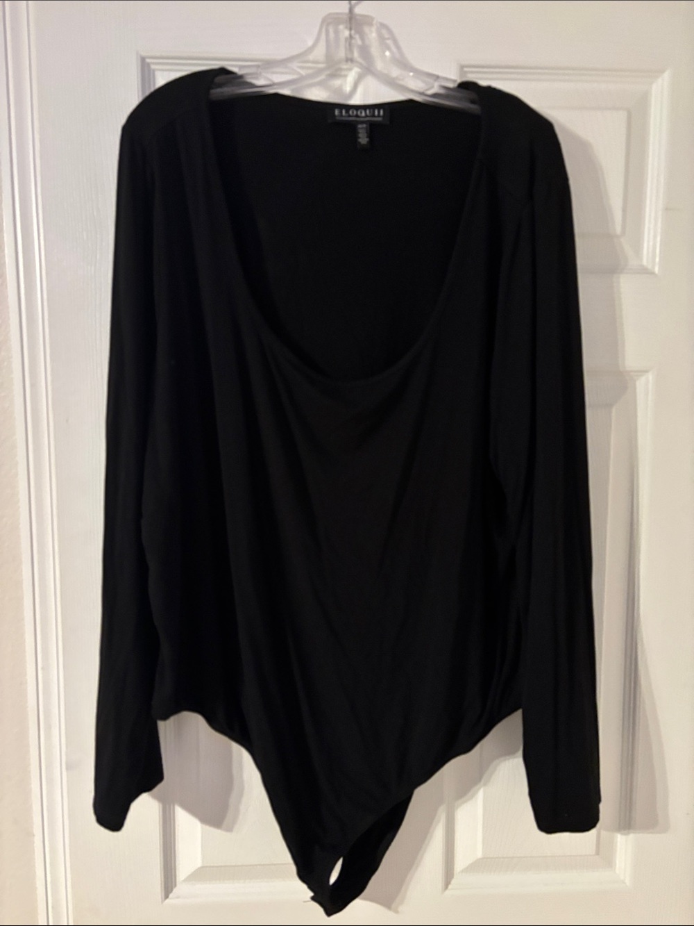 Eloquii Black Long-Sleeve Knit Bodysuit Size 26/28 Woman's Plus